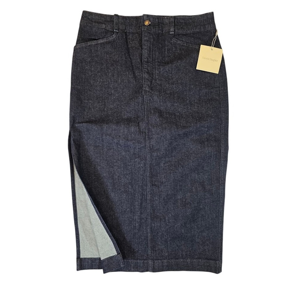 Favorite Daughter Size 30 Mischa Denim Midi Skirt Flores Indigo Side Slit NWT